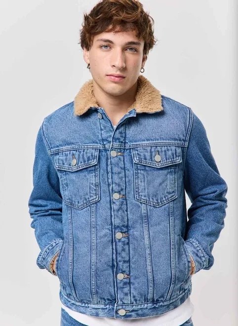 jaqueta jeans box peluciada jaqueta jeans box peluciada
