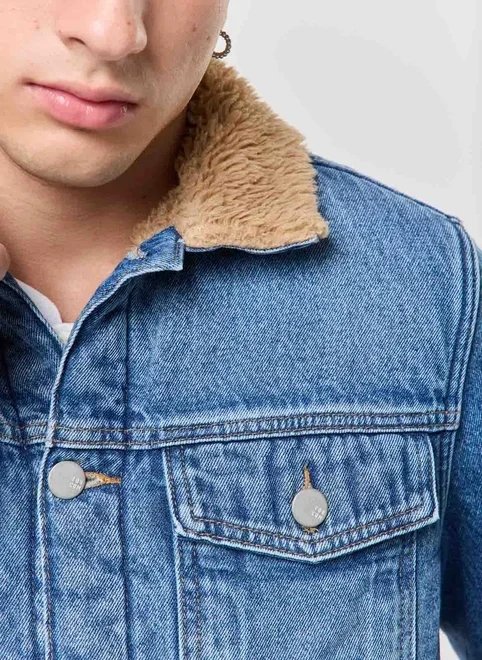 jaqueta jeans box peluciada jaqueta jeans box peluciada