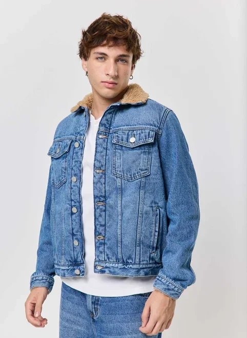 jaqueta jeans box peluciada jaqueta jeans box peluciada