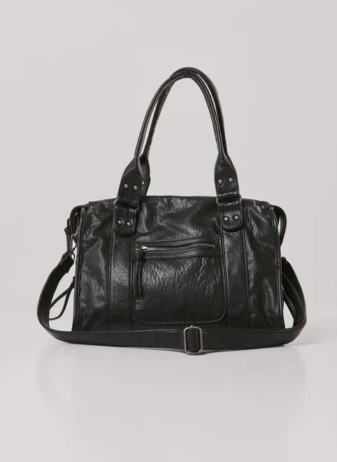 bolsa satchel preta com alça extra bolsa satchel preta com alça extra