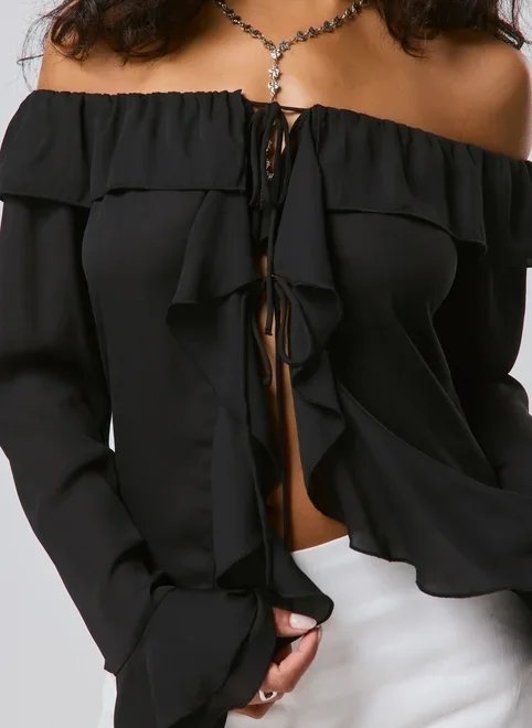 blusa ombro a ombro com babados blusa ombro a ombro com babados