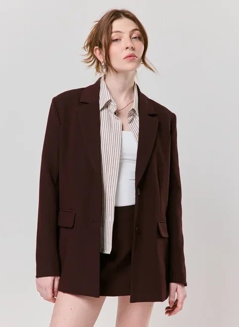 blazer alongado oversized alfaiataria blazer alongado oversized alfaiataria
