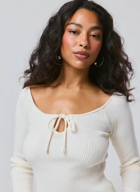 blusa canelada com amarração frontal blusa canelada com amarração frontal