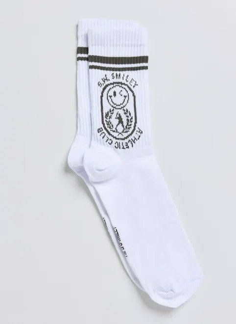 meia off‑white smiley meia off‑white smiley