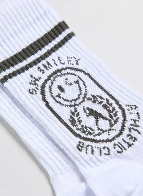 meia off‑white smiley meia off‑white smiley