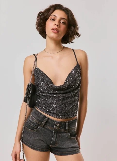 blusa degagê paetê blusa degagê paetê