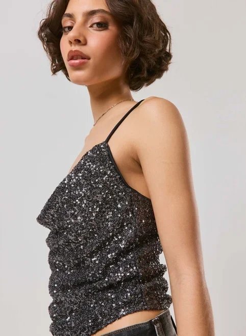 blusa degagê paetê blusa degagê paetê