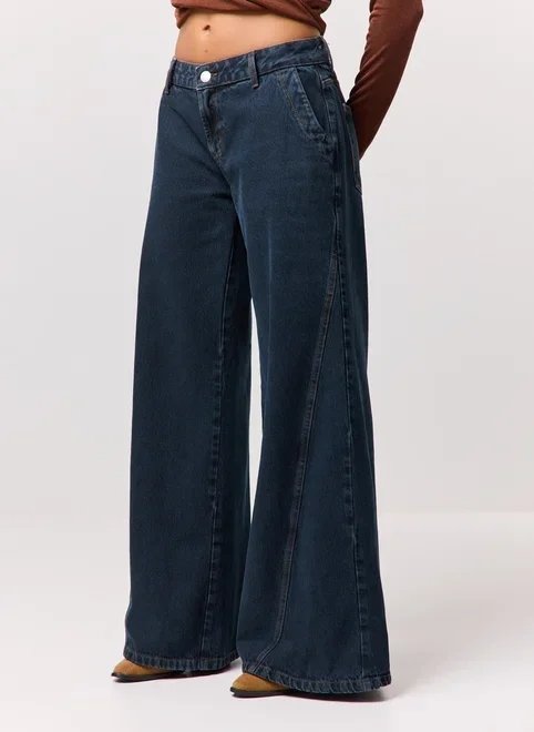 calça pantalona cintura baixa jeans circular calça pantalona cintura baixa jeans circular
