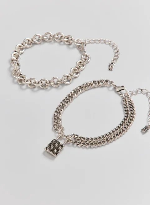 mix de pulseiras com pingente cadeado mix de pulseiras com pingente cadeado