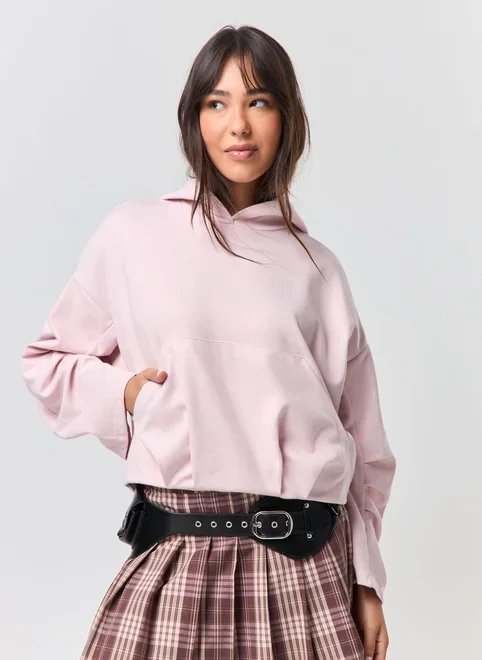 moletom box rosa franzido moletom box rosa franzido