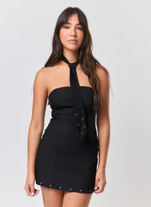 vestido tubinho ilhós e gravata vestido tubinho ilhós e gravata