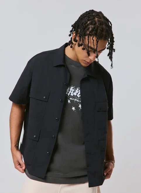 camisa comfort utilitária em nylon camisa comfort utilitária em nylon