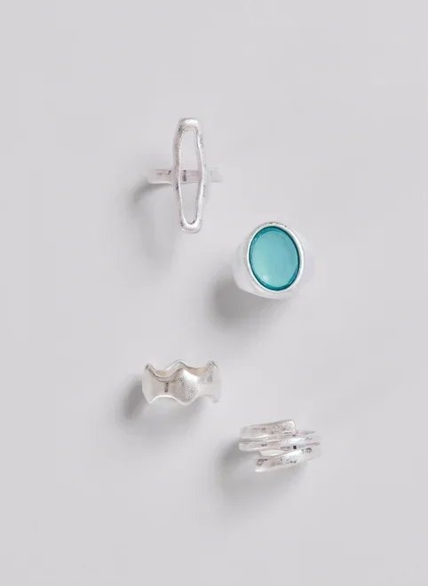 kit anéis orgânicos turquesa kit anéis orgânicos turquesa
