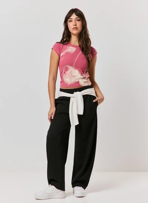 blusa mini tee rosa cereja blusa mini tee rosa cereja