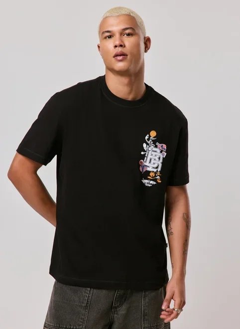camiseta comfort preta looney tunes camiseta comfort preta looney tunes