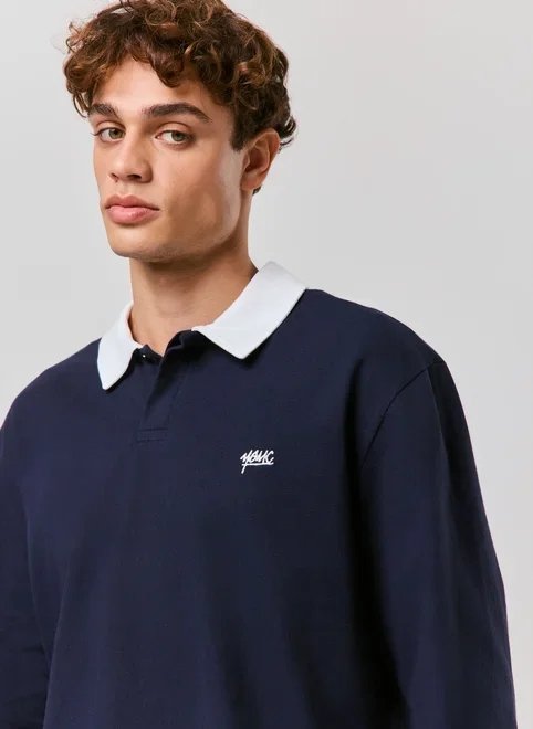 polo comfort manga longa azul polo comfort manga longa azul