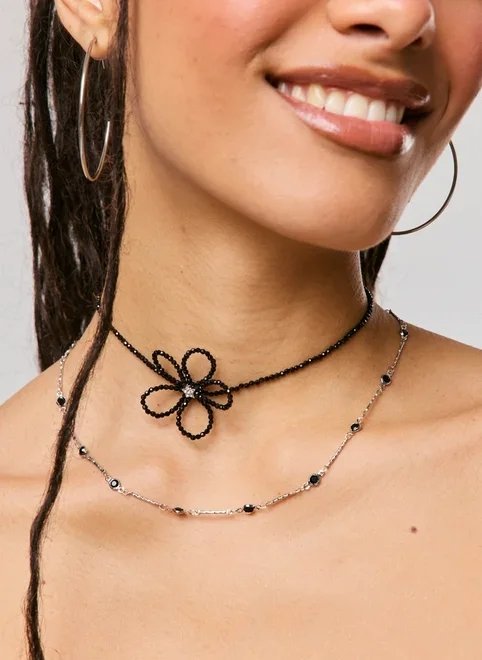 kit choker flor de miçangas kit choker flor de miçangas