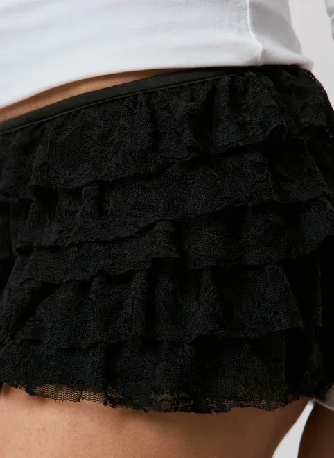 short com babados em renda short com babados em renda