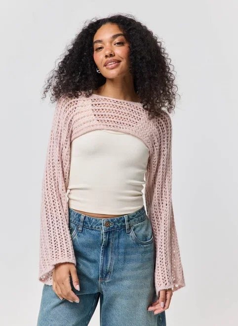 super cropped tricô rosa super cropped tricô rosa