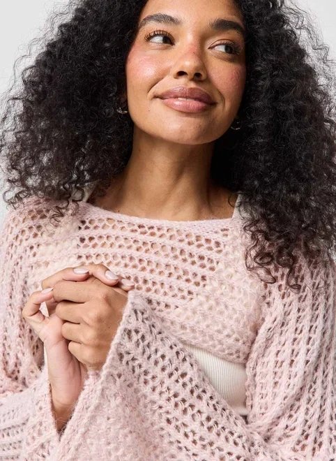 super cropped tricô rosa super cropped tricô rosa