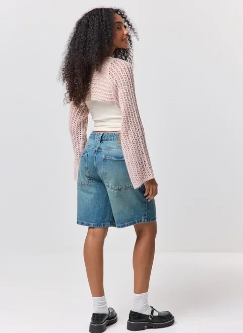 super cropped tricô rosa super cropped tricô rosa