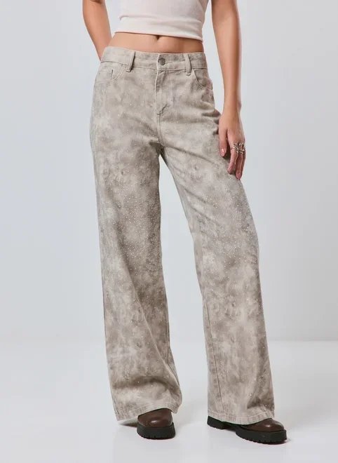 calça cintura baixa com strass calça cintura baixa com strass