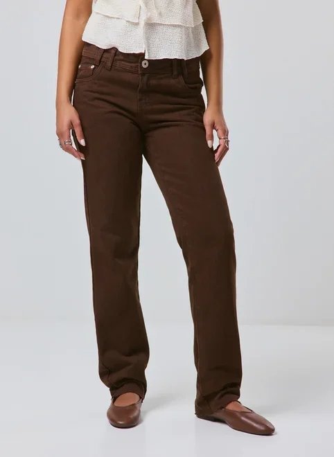 calça reta cintura baixa calça reta cintura baixa