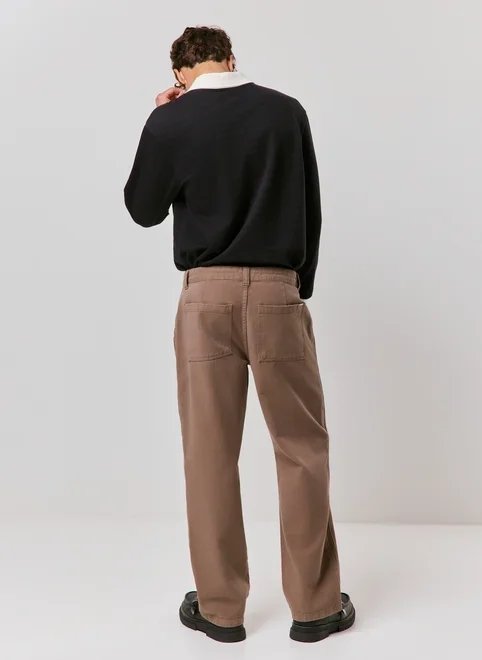 calça de sarja reta calça de sarja reta