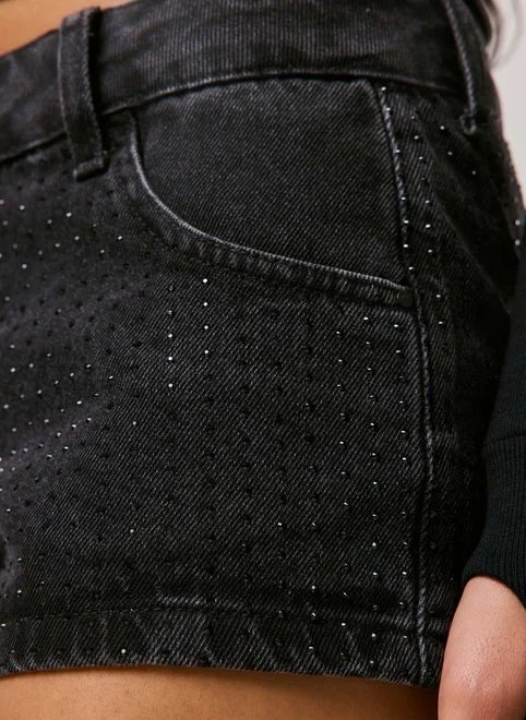 short jeans preto cintura baixa brilhos short jeans preto cintura baixa brilhos