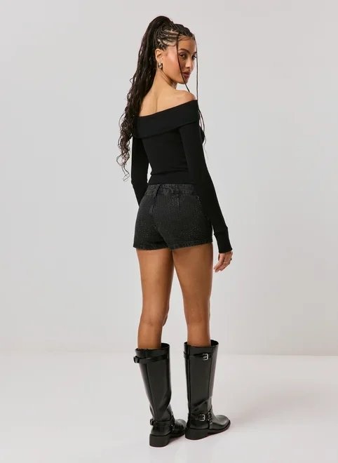 short jeans preto cintura baixa brilhos short jeans preto cintura baixa brilhos
