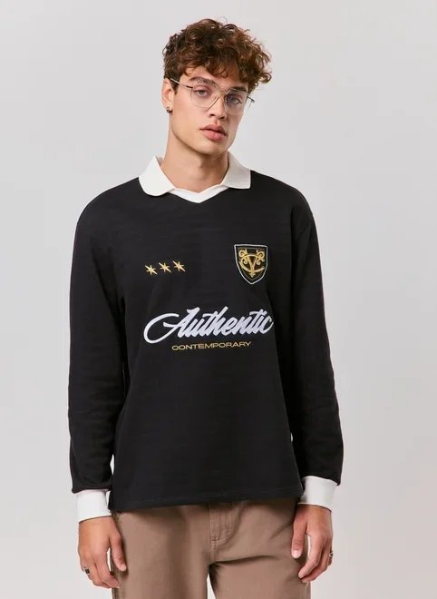 polo manga longa comfort authentic polo manga longa comfort authentic