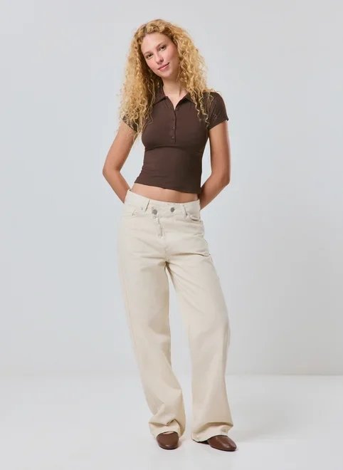 calça wide leg cintura média calça wide leg cintura média