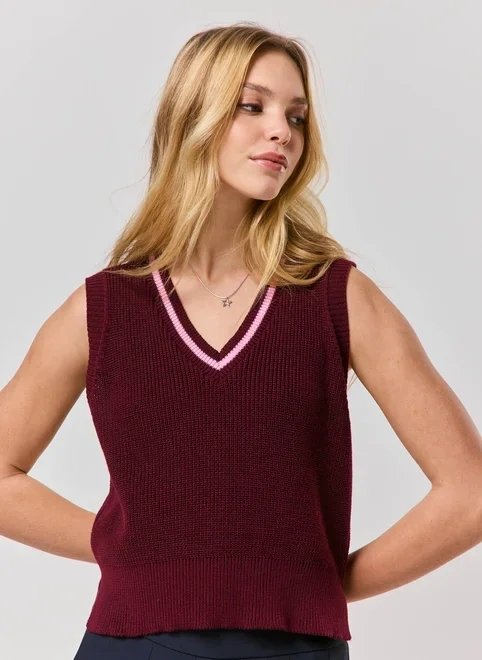 colete tricot gola v colete tricot gola v