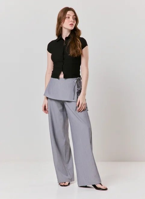 calça alfaiataria com sobreposição calça alfaiataria com sobreposição