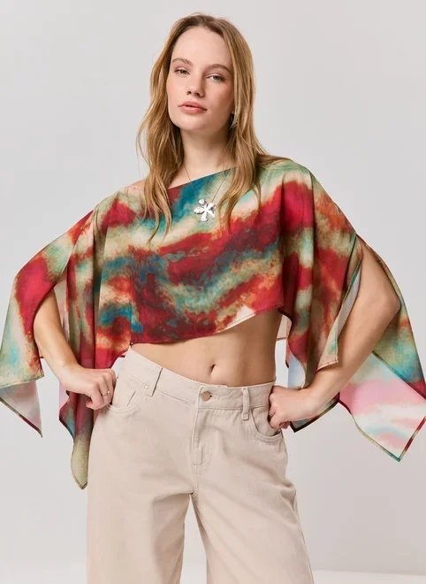 blusa capa estampa abstrata blusa capa estampa abstrata