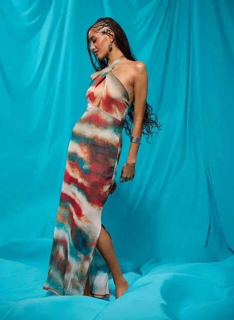 vestido frente única estampado vestido frente única estampado