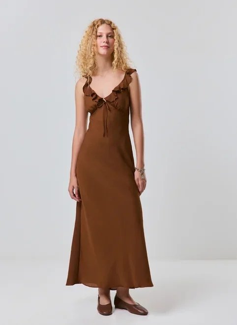 vestido longo amarração frontal vestido longo amarração frontal