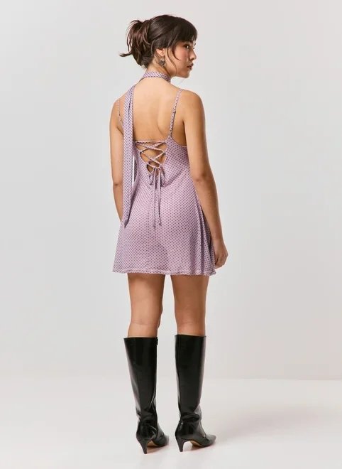 vestido tule poá amarração vestido tule poá amarração