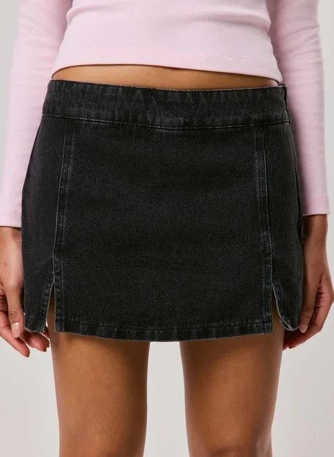 saia jeans cintura baixa reta saia jeans cintura baixa reta