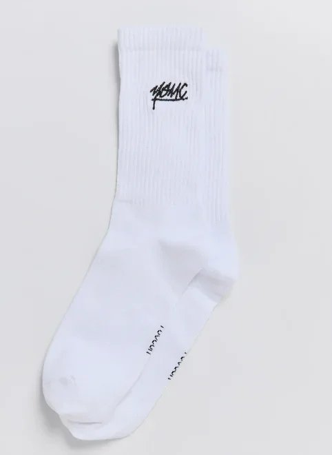 meia off-white bordado youcom meia off-white bordado youcom