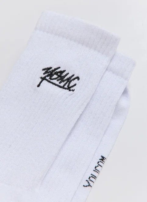 meia off-white bordado youcom meia off-white bordado youcom