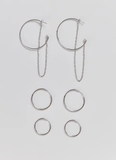 conjunto argolas finas corrente conjunto argolas finas corrente