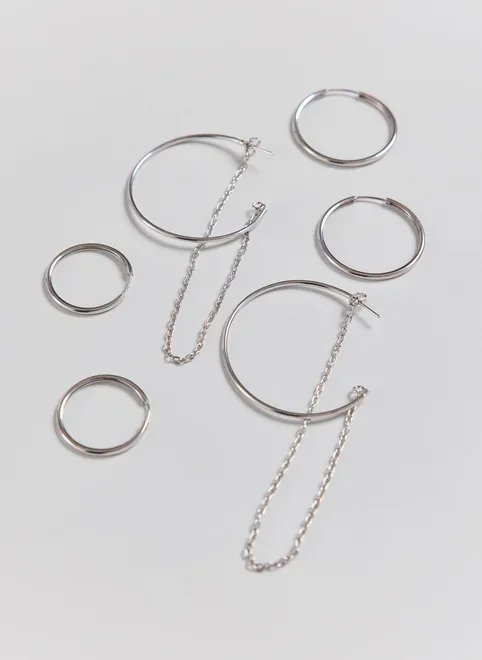 conjunto argolas finas corrente conjunto argolas finas corrente