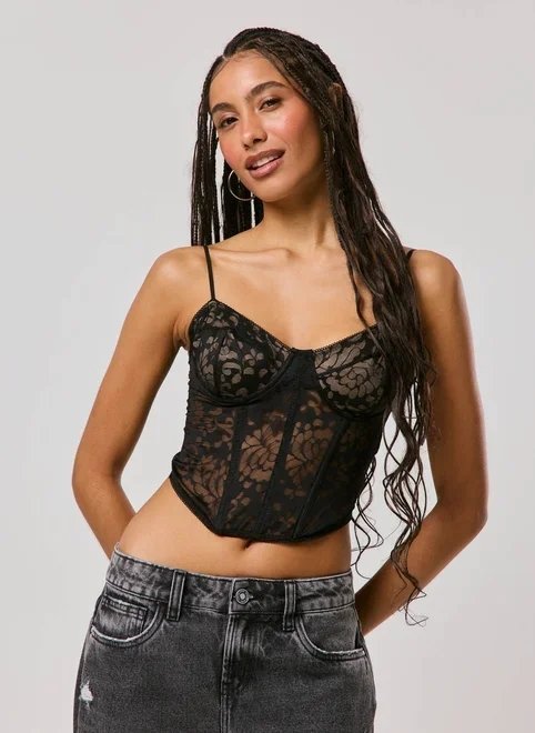 corset rendado floral corset rendado floral