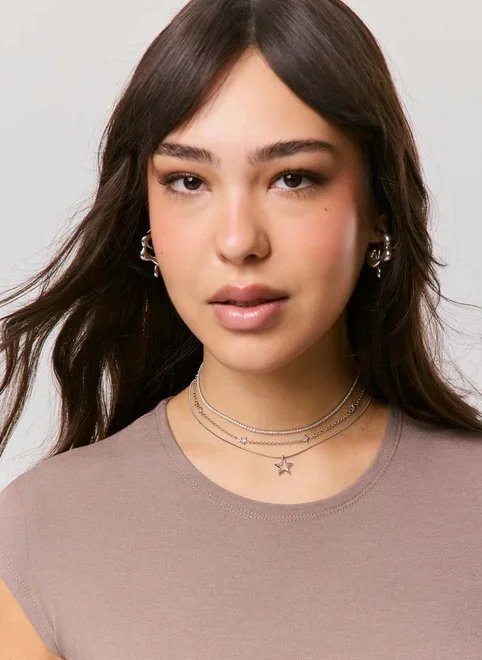 kit colares chokers prateados estrelas kit colares chokers prateados estrelas