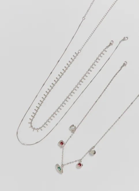 kit colares metal com pingentes e pedras kit colares metal com pingentes e pedras