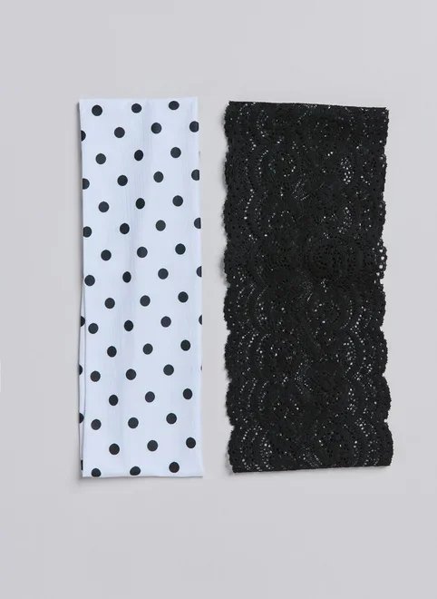 kit faixas de cabelo renda e poá kit faixas de cabelo renda e poá