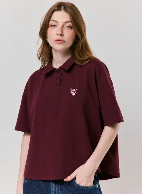 polo regular algodão com bordado polo regular algodão com bordado