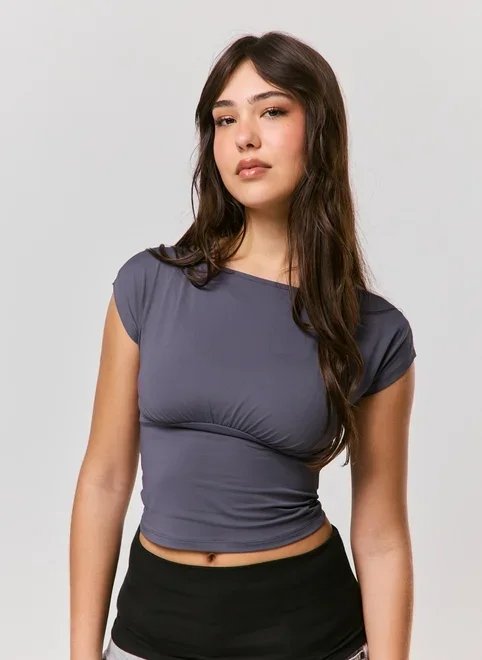 blusa drapeado frontal blusa drapeado frontal