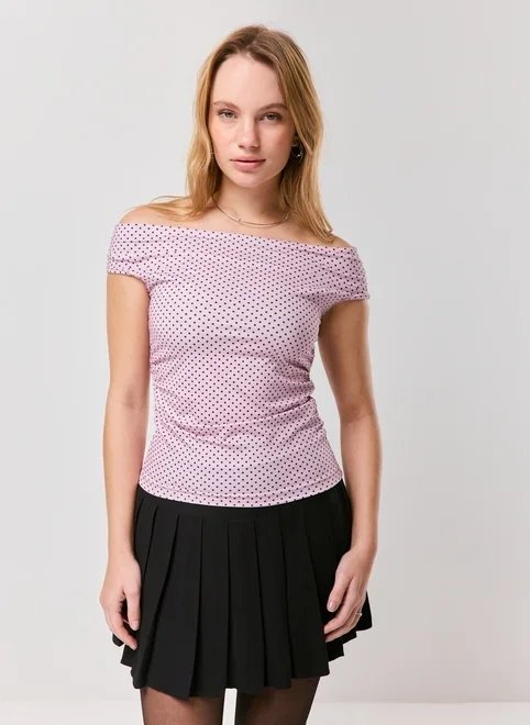 blusa ombro a ombro poá blusa ombro a ombro poá